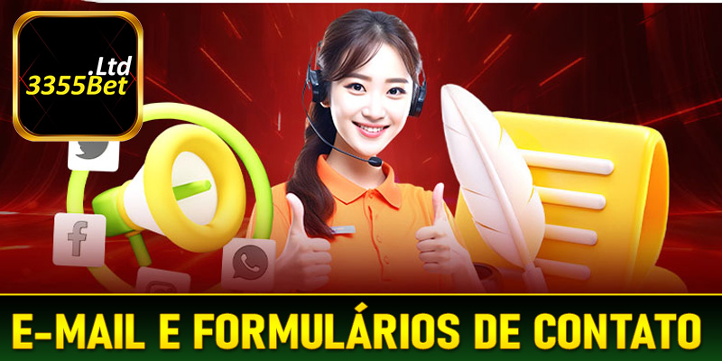 E-mail e Formulários de Contato - Para Questões Não Urgentes